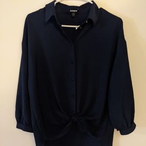 Tie Front Boyfriend Shirt